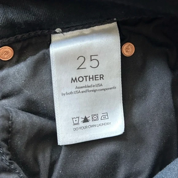MOTHER | Women's Black The Pixie Dazzler Ankle Fray Jeans in not guilty, size 25 - Picture 12 of 16